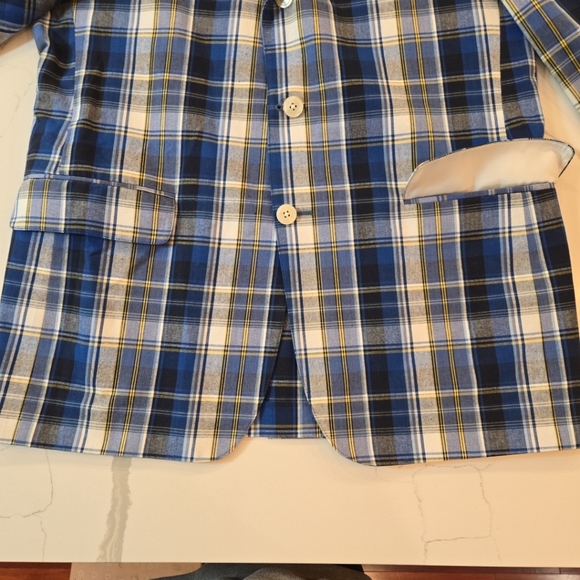 O'Connells Authentic Cotton Madras Plaid Gingham Sport Coat Blazer Mens 40R - Picture 6 of 14